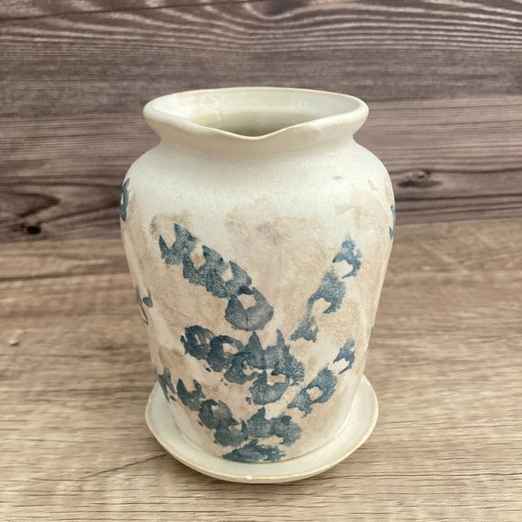 Roman Blanchard Pottery Syrup Pitcher Attached Underplate Vermont Studio Art - Picture 2 of 9